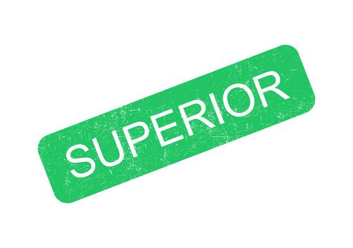 Green superior stamp with bold white text