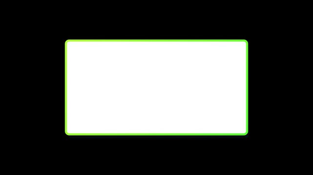 Generic glowing green frame border conceptual motion graphic