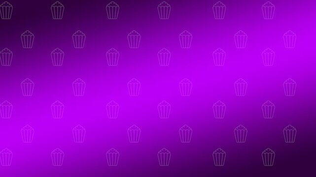 Cute Purple Cupcake Pattern Motion Background for Bakery and Dessert