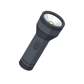 Gray flashlight with transparent background