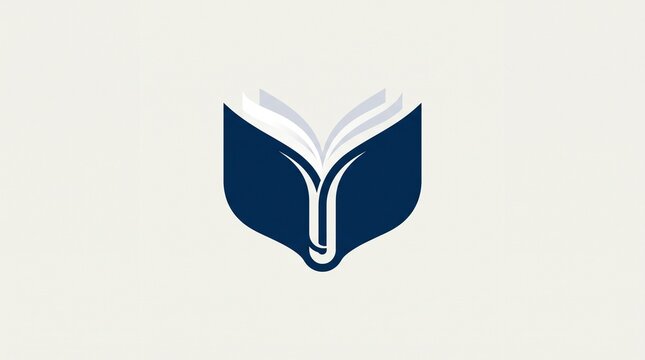 Minimalist Book Logo Design Concept, Open Book Icon for Education, Library, School, University, and Publishing Company Branding