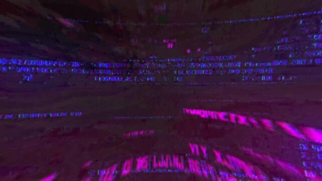 Dynamic colorful glitch transition with digital distortion, RGB split and vibrant color noise. Perfect overlay for modern video editing and intros.