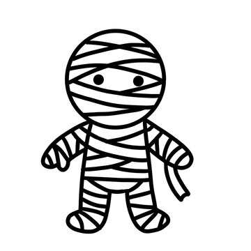 Cute cartoon mummy halloween character