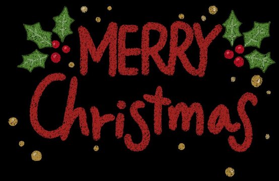 Handwritten Merry Christmas animated lettering