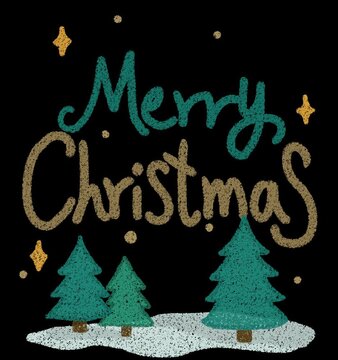 Handwritten Merry Christmas animated lettering