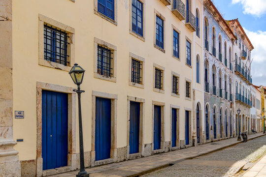 Famous Portugal Street in the historic center of the city of S&atilde;o Lu&iacute;s in Maranh&atilde;o.