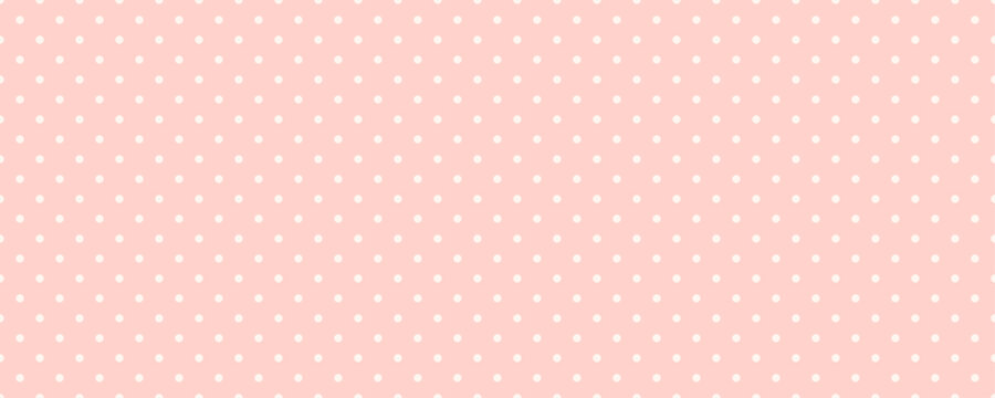 Cute pastel pink polka dot seamless pattern. Tiny polkadot repeat background. Soft dotted print for fabric, textile and wrapping paper. Valentines day or birthday pattern. Vector illustration