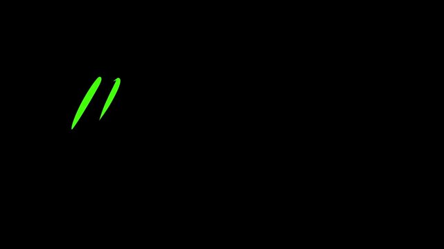 diagonal hand drawn line brush shadow dash stroke on black background animation