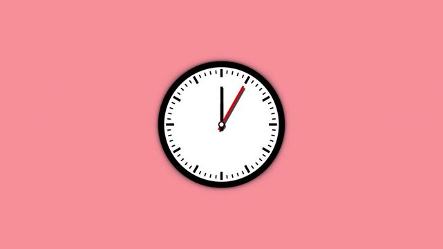 Analog wall clock Timelapse With Fast Moving Hands,24 Hours Animated Clock, Animated On A Transparent Background, 4K Animation.