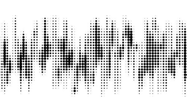 Dotted halftone texture background. Black and white pop art gradient overlay. Fading grunge gritty noise wallpaper. Weathered pixelated comic backdrop. Vector bitmap subtle vanishing surface retro