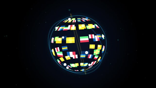 Global Flags Globe &ndash; World Unity Animation!