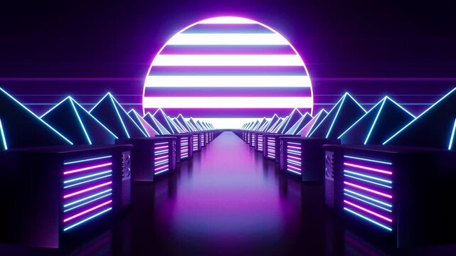 Retro Synthwave TV VJ Loop