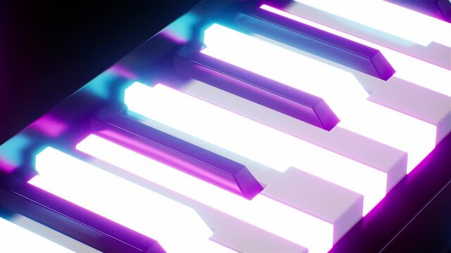 Neon Light Piano Keyboard VJ Loop
