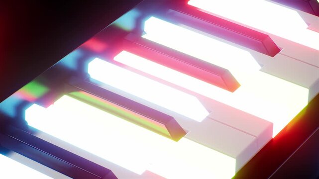 Colorful Lights Piano Keyboard VJ Loop