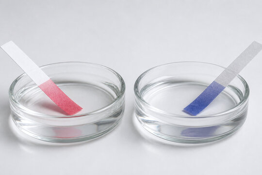 Litmus paper color change in acid and base