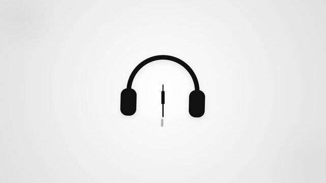 Minimalist Headset Icon Audio Connection Animation