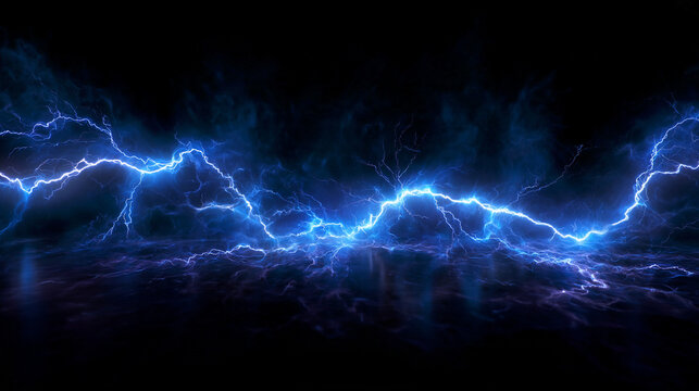 Blue Lightning Discharge and Electrical Energy Storm