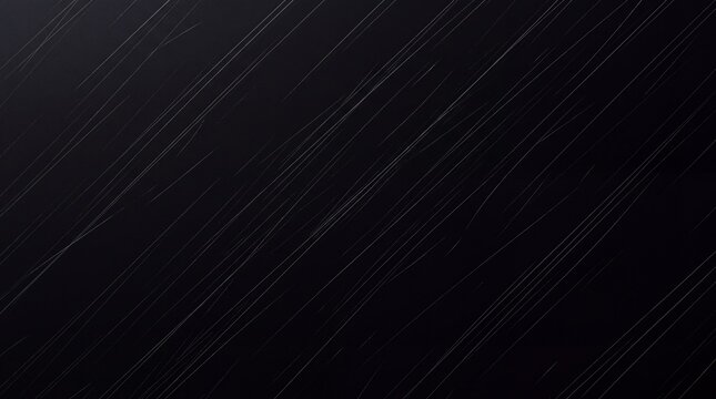 Rain Falling Diagonally at Night on Black Background