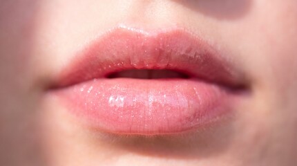 Obraz premium detailed Macro photo of macro of glossy lips 2k showing abstract micro structural details and textures with professional studio lighting