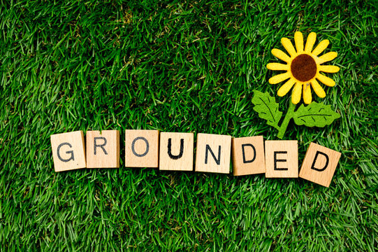 Grounded sign on grass