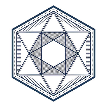 stroke hexagon geometric shape vector