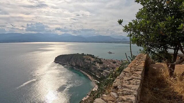 View of Nafplion and the Sea Seen From Palamidi Fortress in Greece