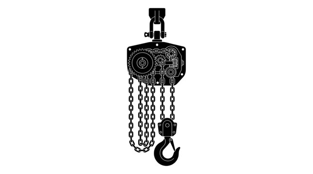 Manual Chain Hoist Vector Illustration