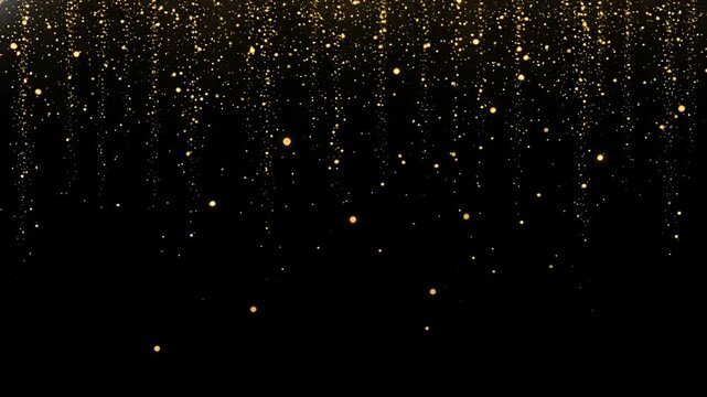 gold glitter falling particles abstract motion background