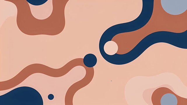 abstract geometric shapes background with circles and arcs in peach and blue tones
