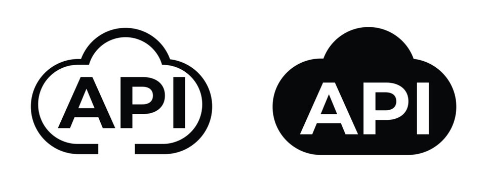 API Icon Set. Application Programming Interface, Cloud Connectivity and Software Development Icons. Vector Illustration.