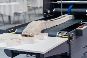 Various types of cardboard box folding machines are used in industrial factories. © Photo Gallery