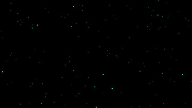High-definition dot visual background featuring ai generative vector flow field dots with a vivid emeraldmatrix color aesthetic. Ideal for music visualizers, educational tech, sci-fi intros,
