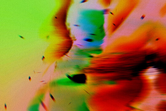 Abstract thermal glitch portrays a woman in cyberspace