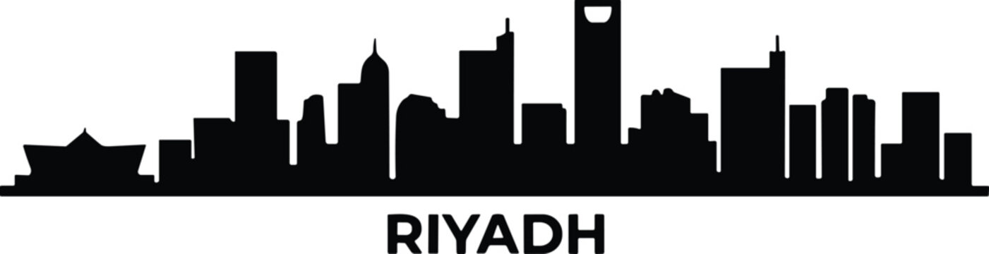 Riyadh City Skyline Silhouette with Modern Skyscrapers and Urban Architecture