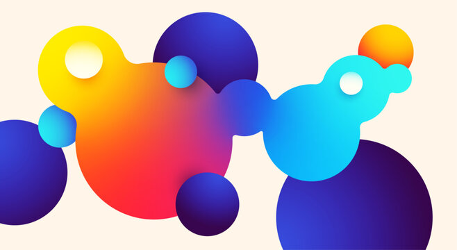 Blob background in a simple abstract style with vibrant colorful gradient. Vector illustration.