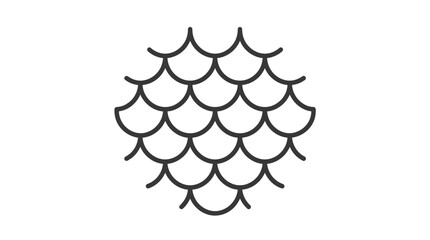 Abstract dragon scale pattern vector - minimalist fish scale line art icon © Magnum