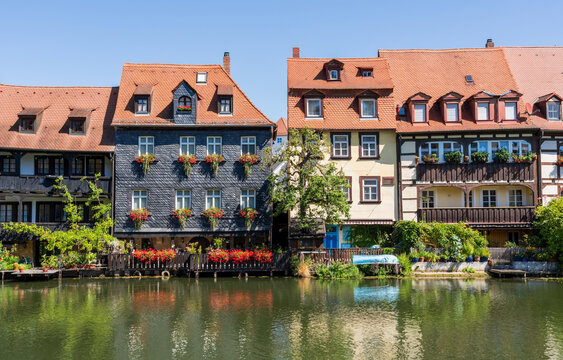 Historic architecture lines the scenic river in Bamberg