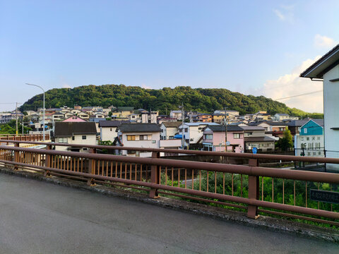 Bridge View and Suburban Hillside Town Landscape near Sekkeiji (the 33rd) on Shikoku Henro Pilgrimage, Kochi 2026