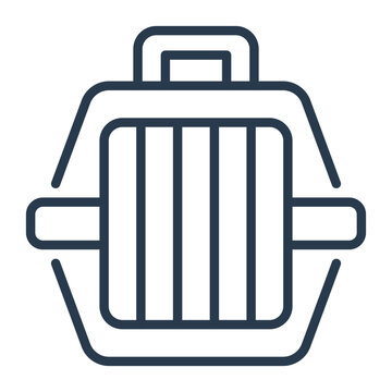 Line Art Pet Carrier Icon for Veterinary Clinic Branding