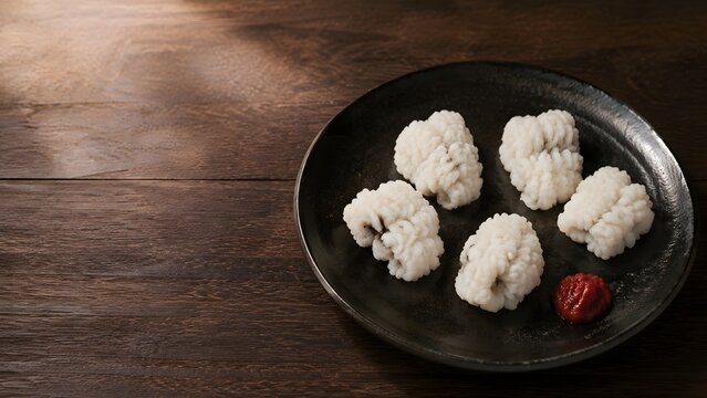 japanese hamo pike conger blanched and served with ume plum paste