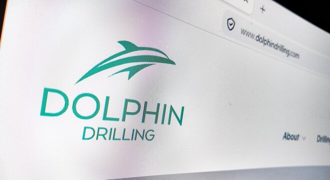 a computer screen with dolphin drilling website displayed....Dolphin Drilling Holdings Limited is an offshore drilling rig company headquartered in Aberdeen, Scotland, United Kingdom