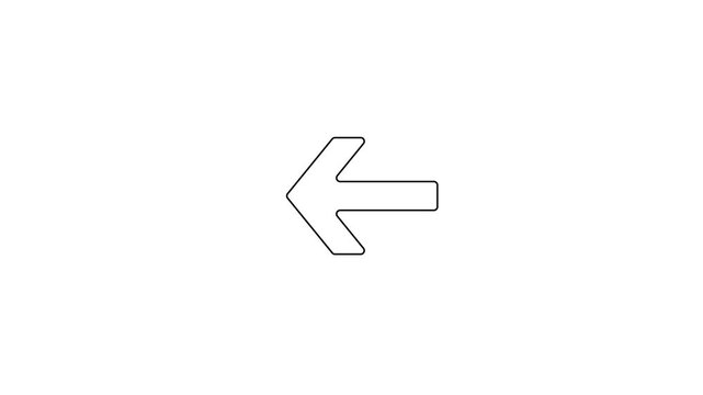 Simple black outline arrow pointing left on clean white background