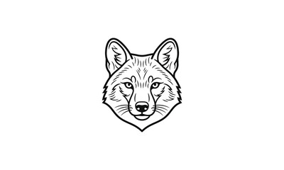 Obraz premium Detailed black and white vector illustration of a wolf head for logo or mascot design concepts