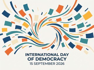 Obraz premium International day of democracy graphic with abstract swirling confetti