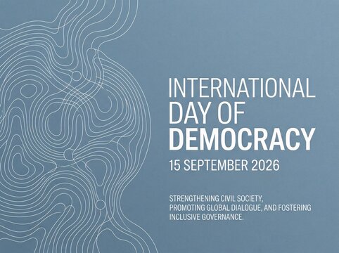 International day of democracy graphic design with flowing abstract lines
