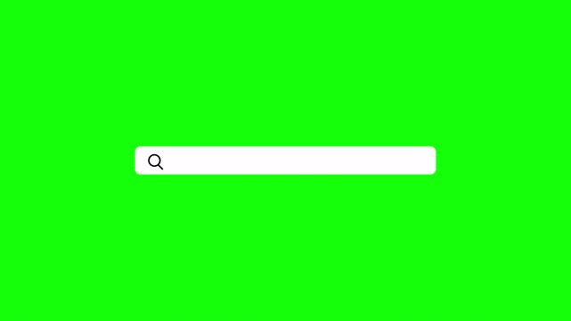 Minimalist search bars on green screen background