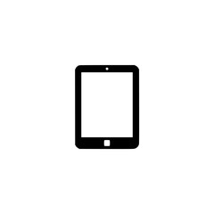 Tablet icon. Solid black glyph of a tablet for mobile device and screen. © Mellisa
