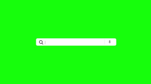 Search bar ui elements collection on green screen background