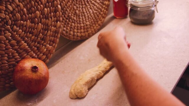 Celebrating Rosh Hashana traditions with sweet bread