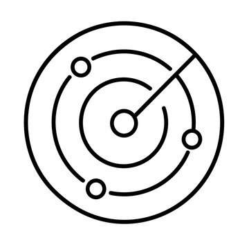 Radar detection icon, black glyph vector symbol for web and app interface design